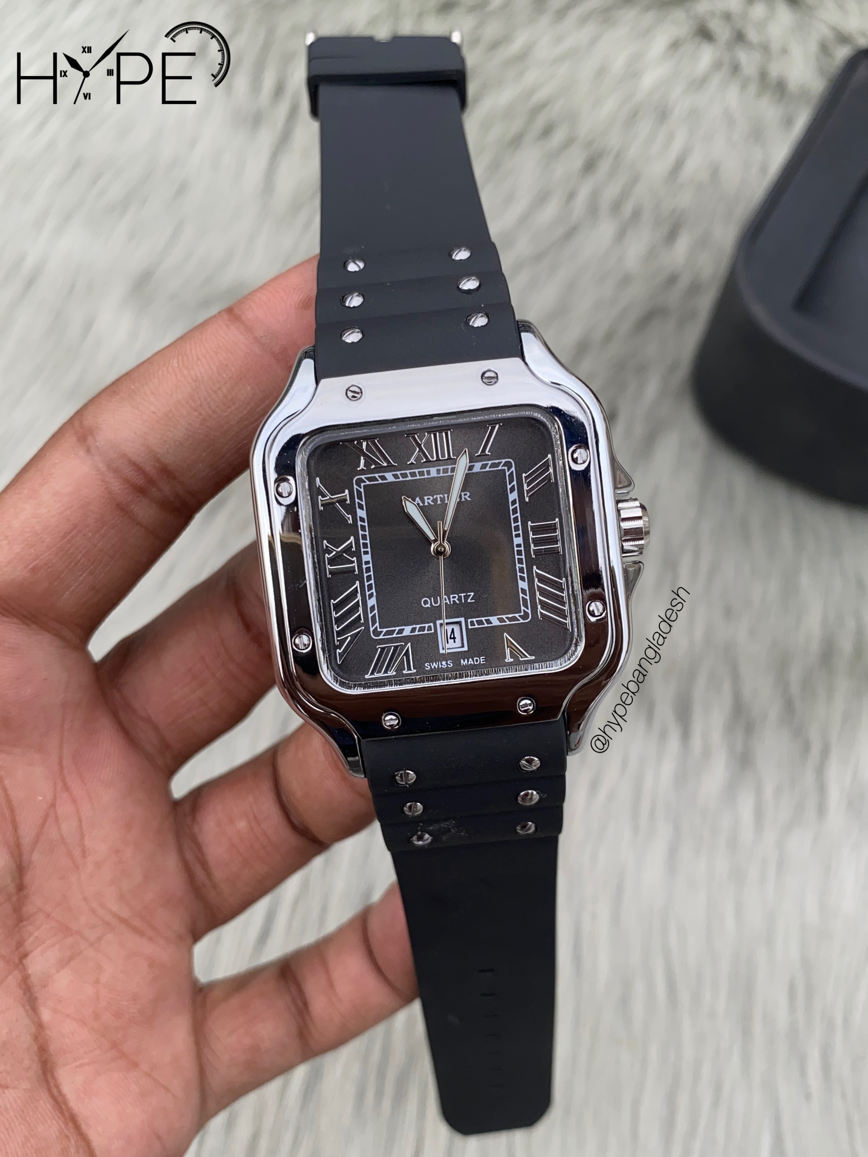 Santos quartz silicone belt (silver)_img_0