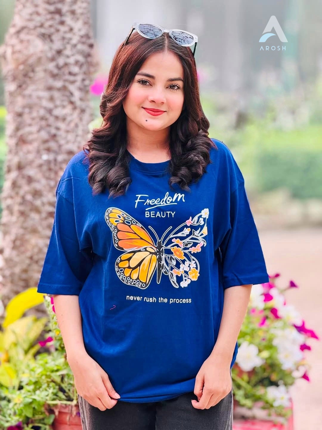 Ladies T-shirt (Butterfly Blue)