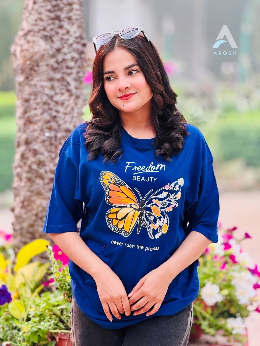 Ladies T-shirt (Butterfly Blue)_img_1