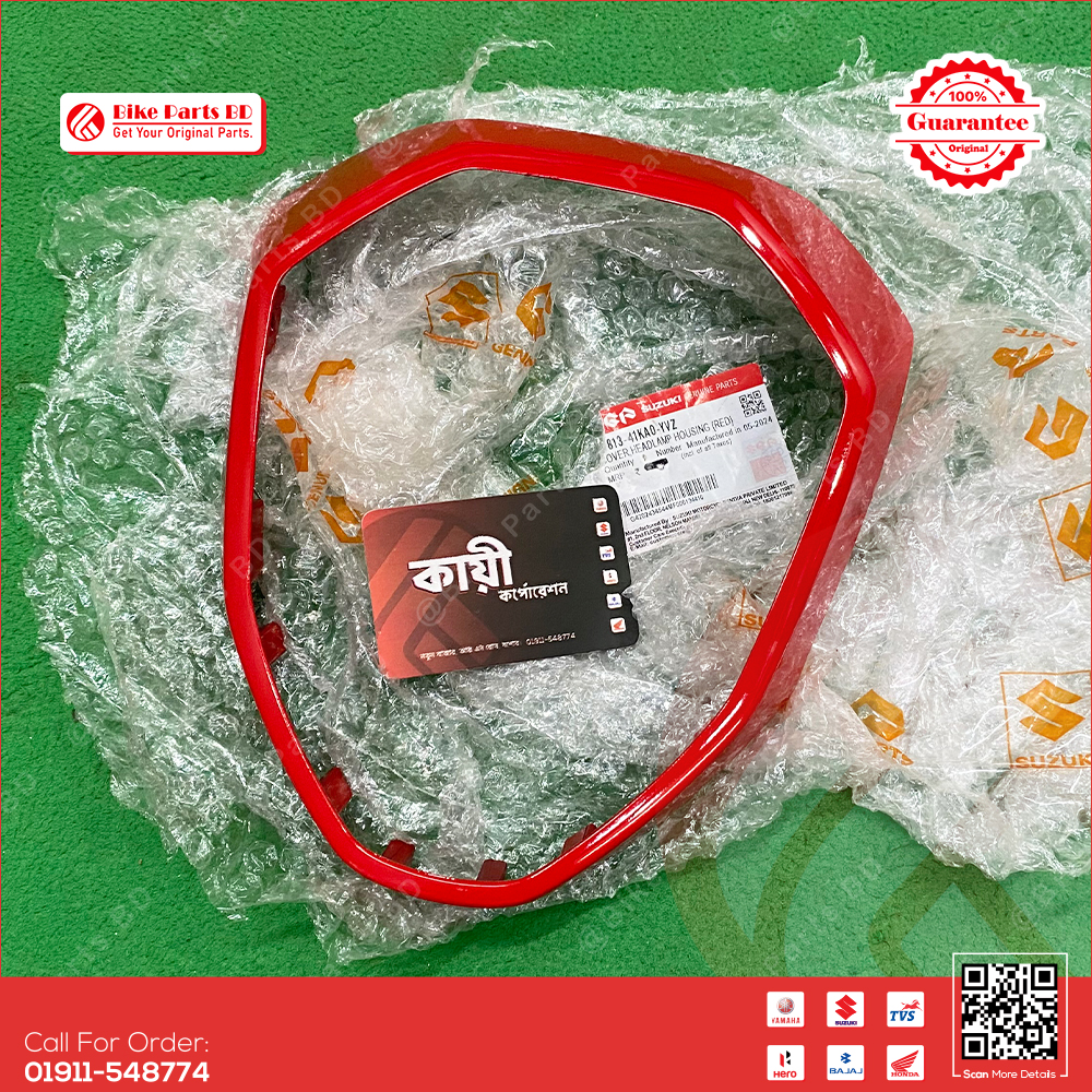 Headlight Housing Cover (Red) for Suzuki Gixxer (New Model) bike._img_1
