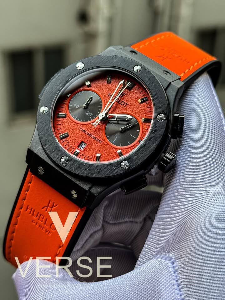 Hublot classic fusion black case orange belt orange dial v2
