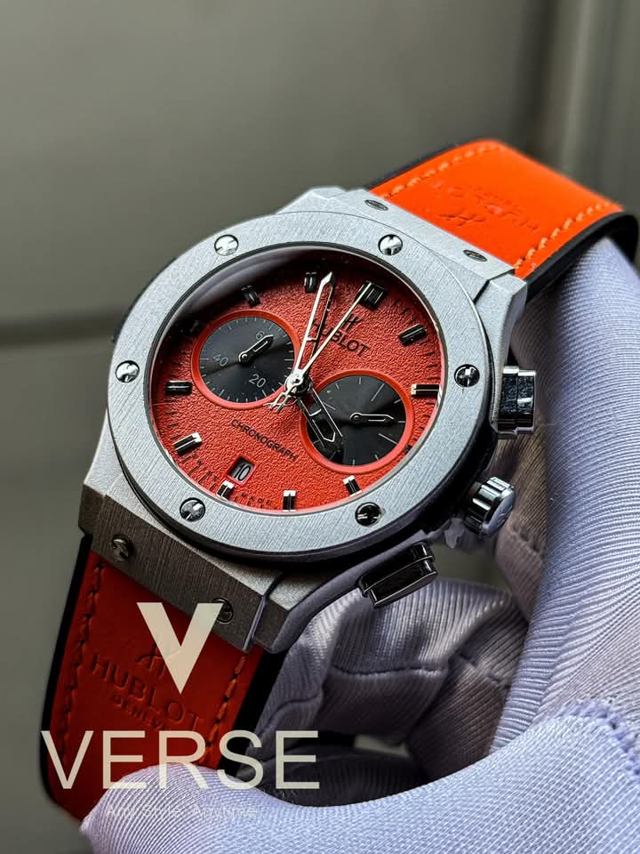 Hublot classic fusion silver case orange belt orange dial v2