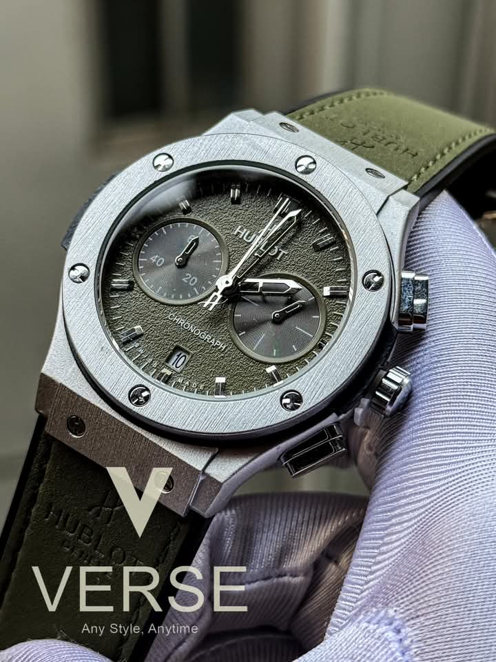 Hublot classic fusion silver case green belt green dial v2