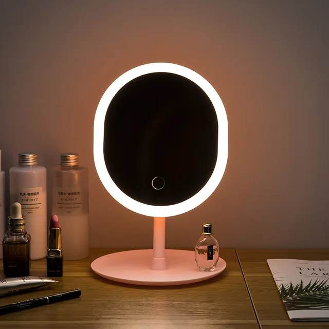 LED make up mirror with tray