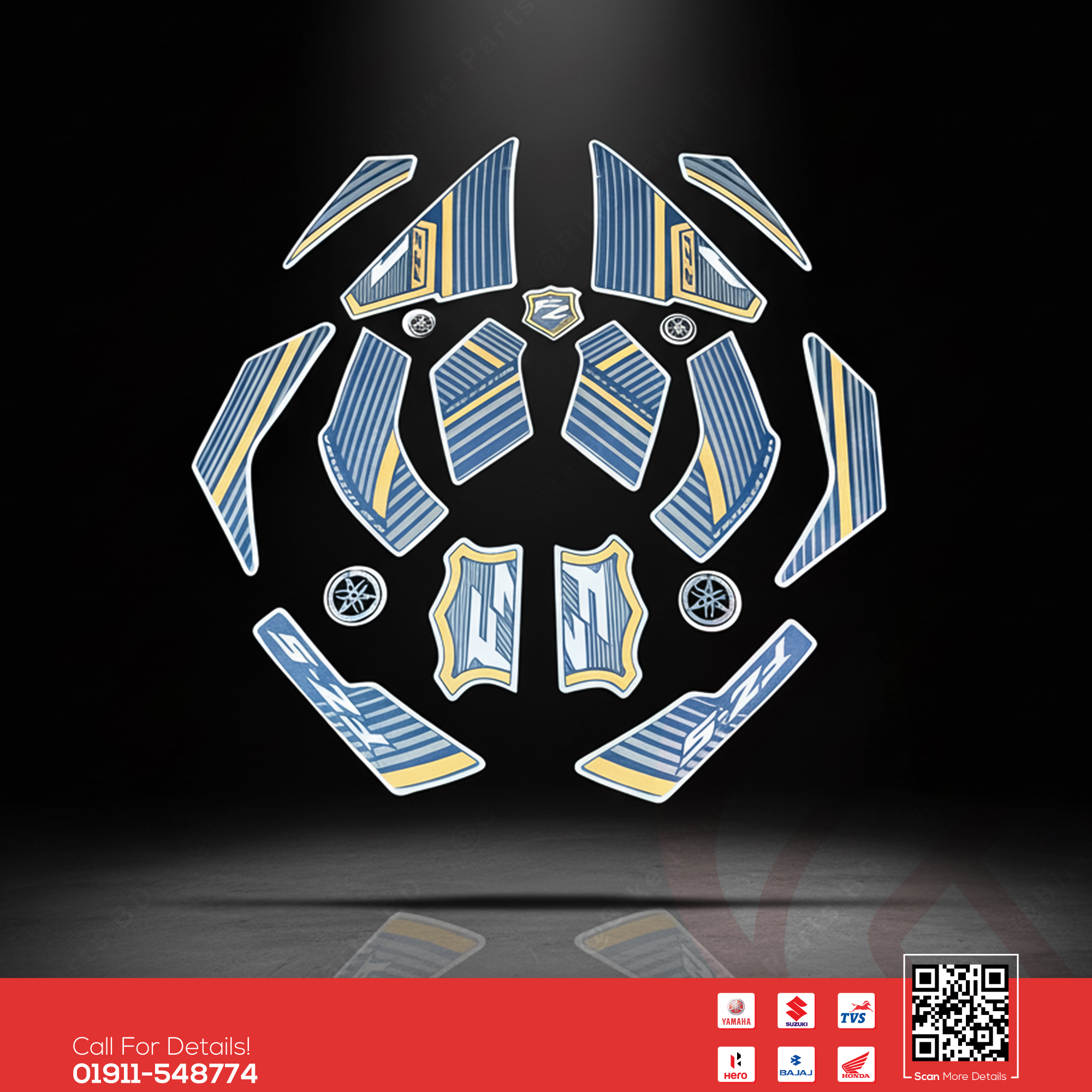 Full Set Sticker for Yamaha FZS V2 (Armada Blue) bike._img_0