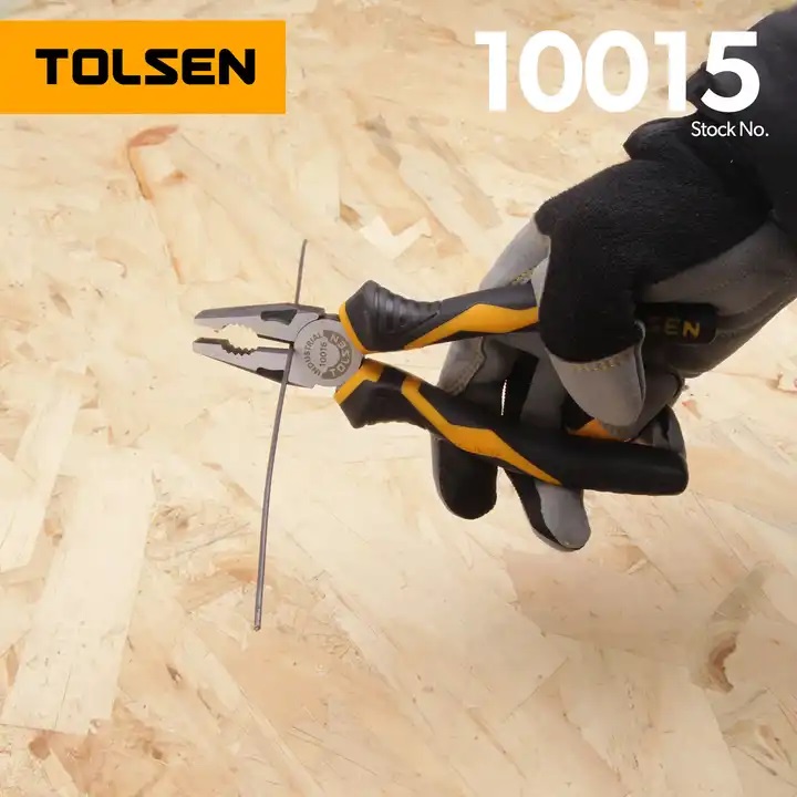 TOLSEN 10015 Combination Pliers,6" (160mm), Industrial GRIPro Series, CrV Steel, Black Finish | Model: 10015_img_7