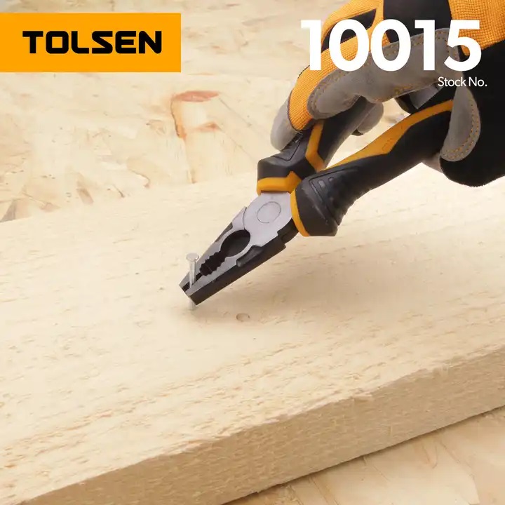 TOLSEN 10015 Combination Pliers,6" (160mm), Industrial GRIPro Series, CrV Steel, Black Finish | Model: 10015_img_8