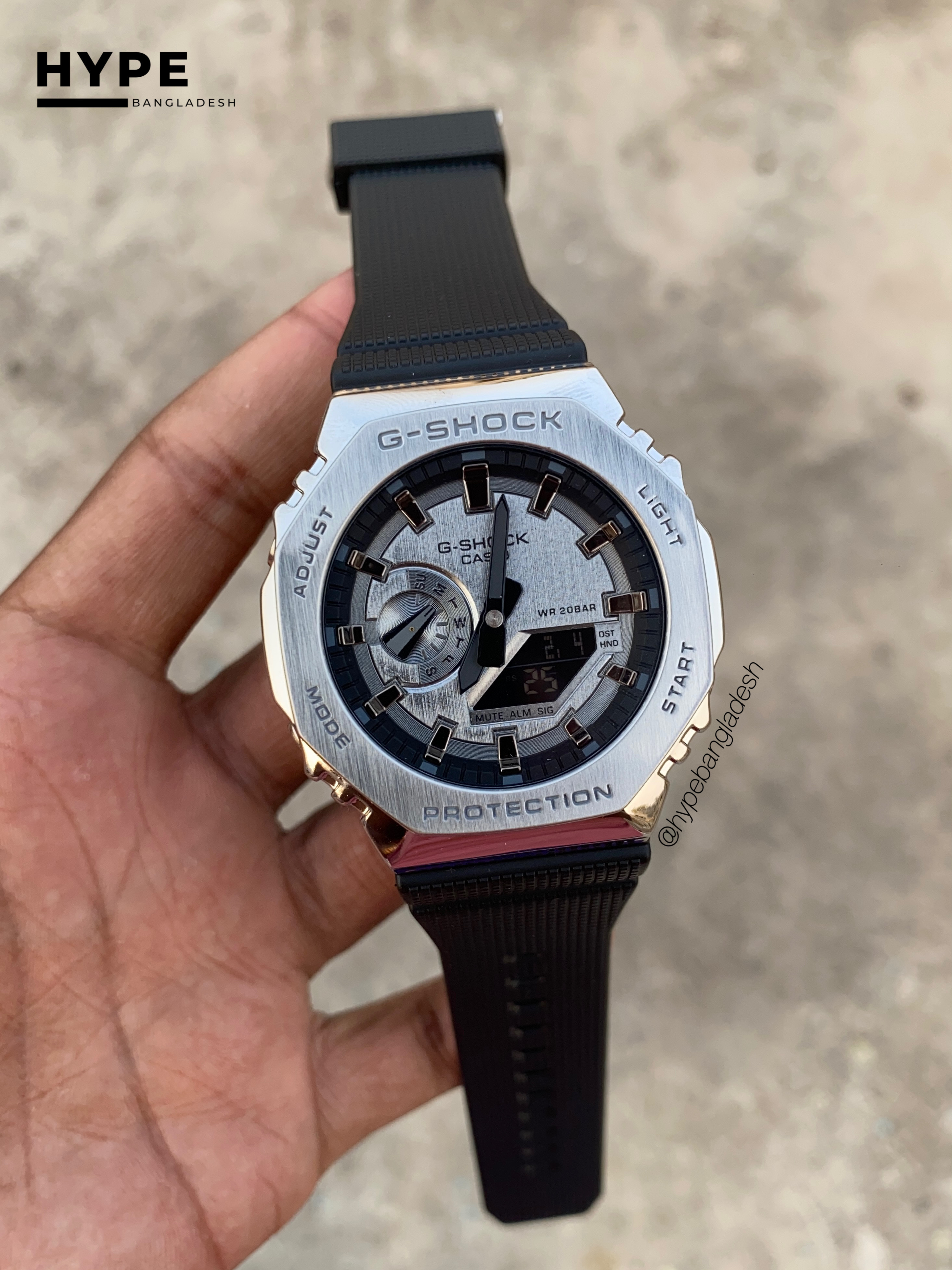 GSHOCK metal model silver case silver dial_img_0