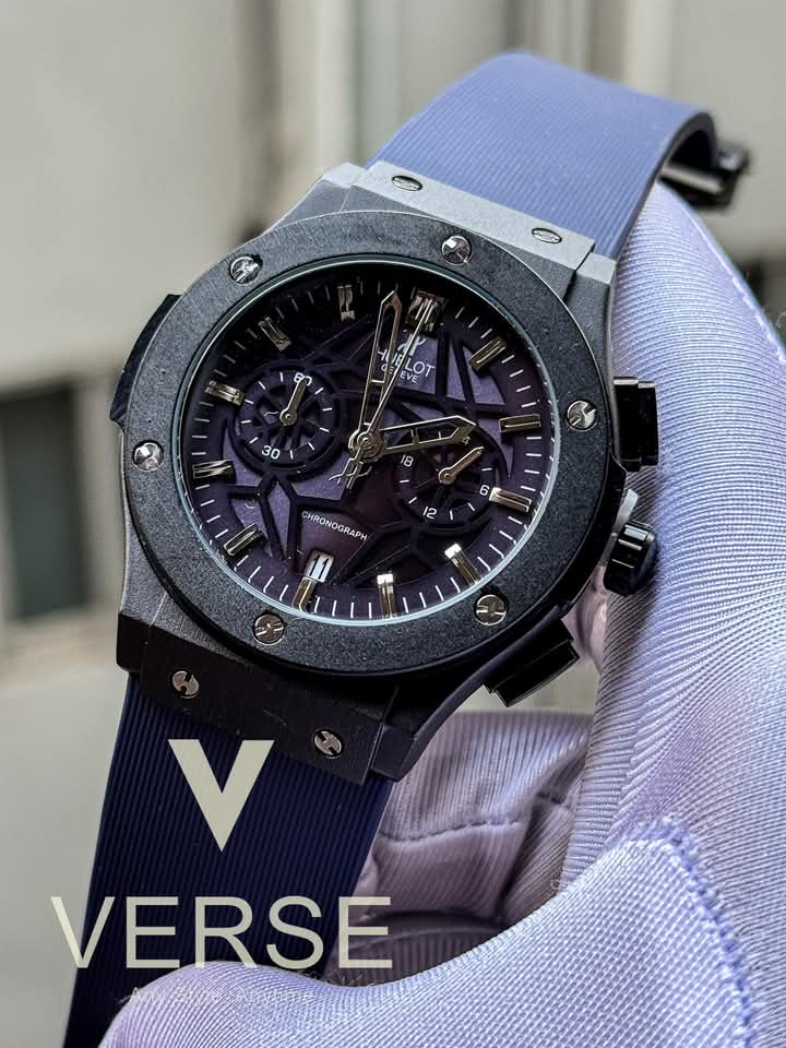 Hublot classic fusion black case blue belt blue dial v2