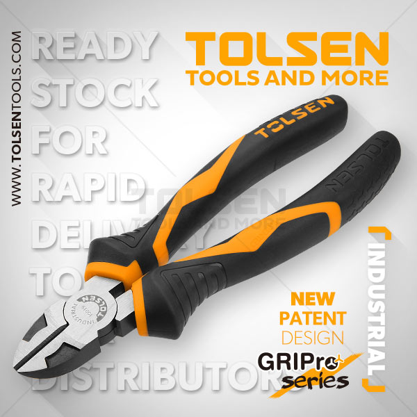 TOLSEN 10019 Diagonal Cutting Pliers, 7" (180mm), Industrial GRIPro Series, Model: 10019_img_3