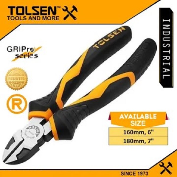 TOLSEN Diagonal Cutting Pliers ( 6" | 7" ), CrV, Industrial Series; Model: 10018 | 10019_img_0