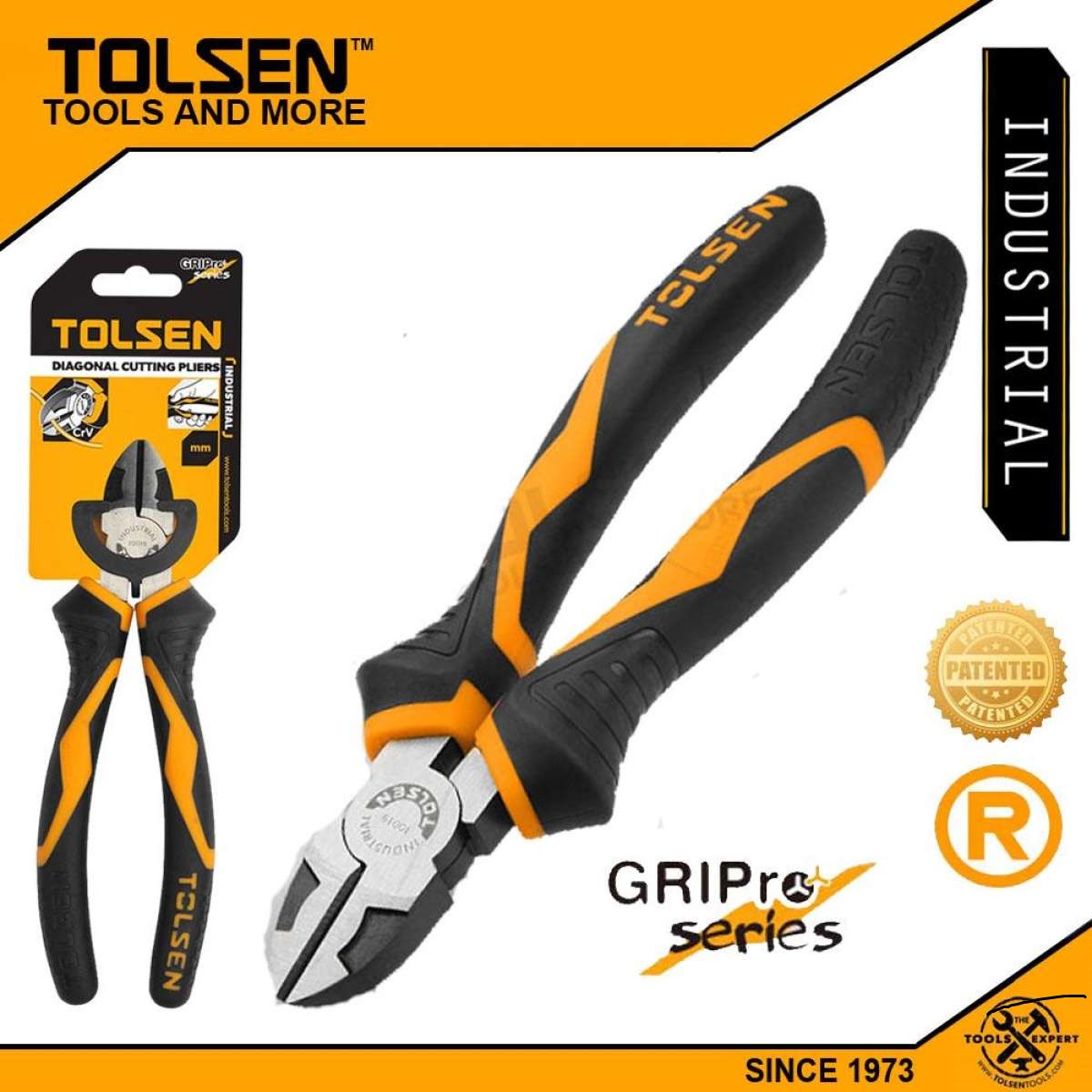 TOLSEN Diagonal Cutting Pliers ( 6" | 7" ), CrV, Industrial Series; Model: 10018 | 10019_img_1