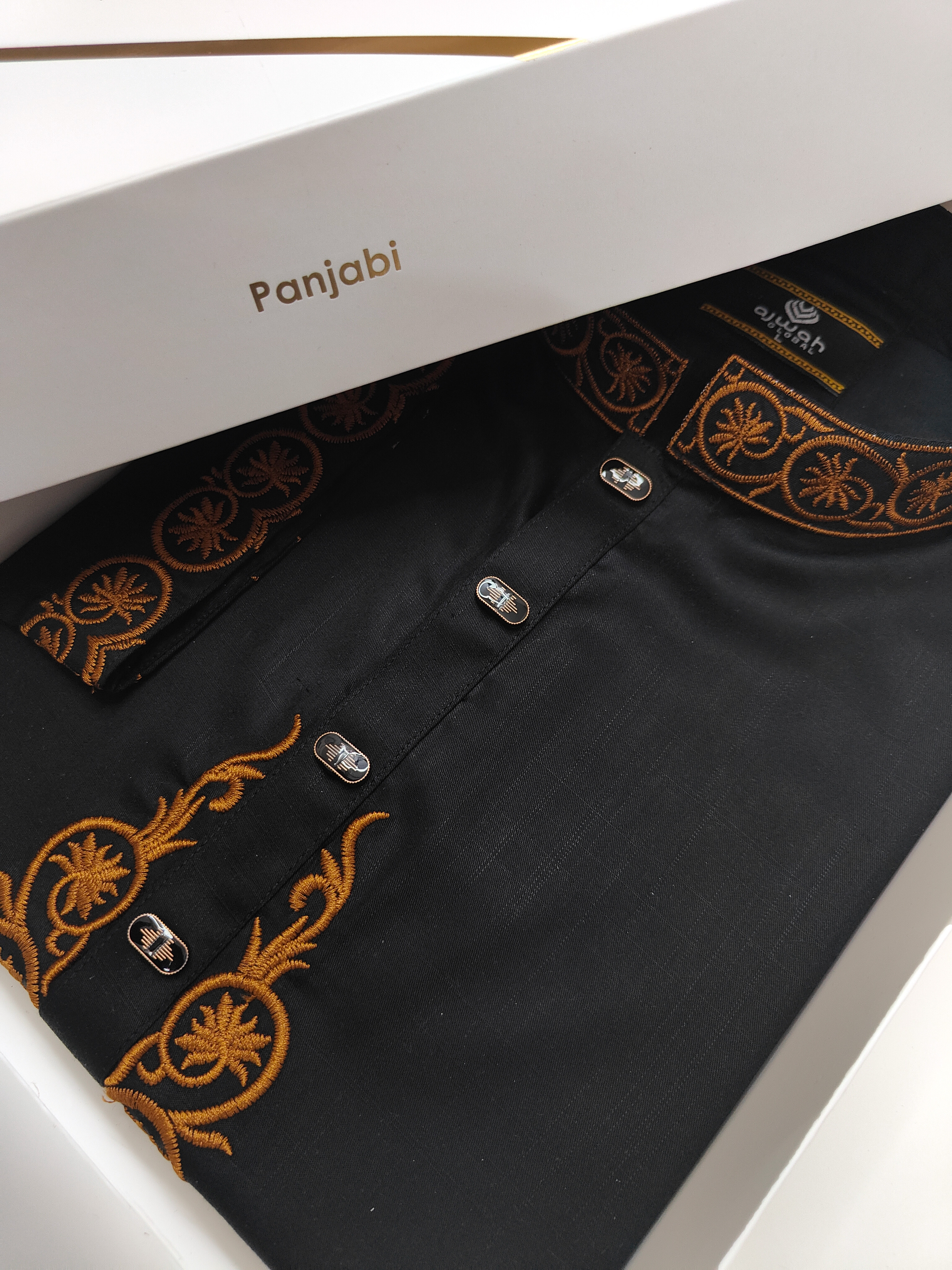 Ajwah Royal Black Embroidery Panjabi_img_0