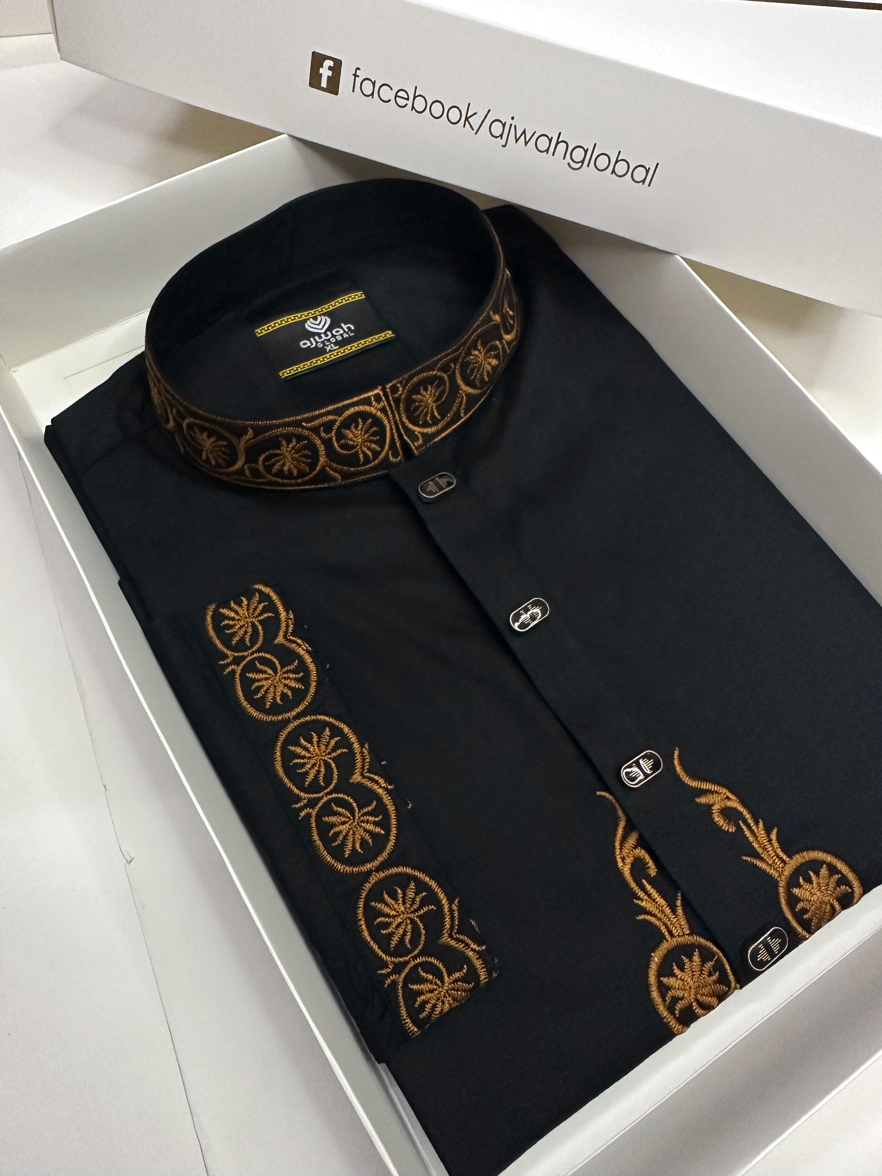 Ajwah Royal Black Embroidery Panjabi_img_3