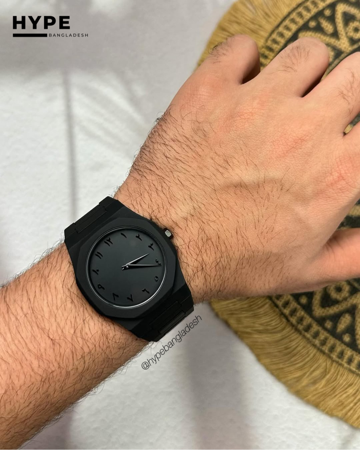 Arabic Dial Polycarbon Plastic Lightweight Watch (ALL BLACK)_img_0