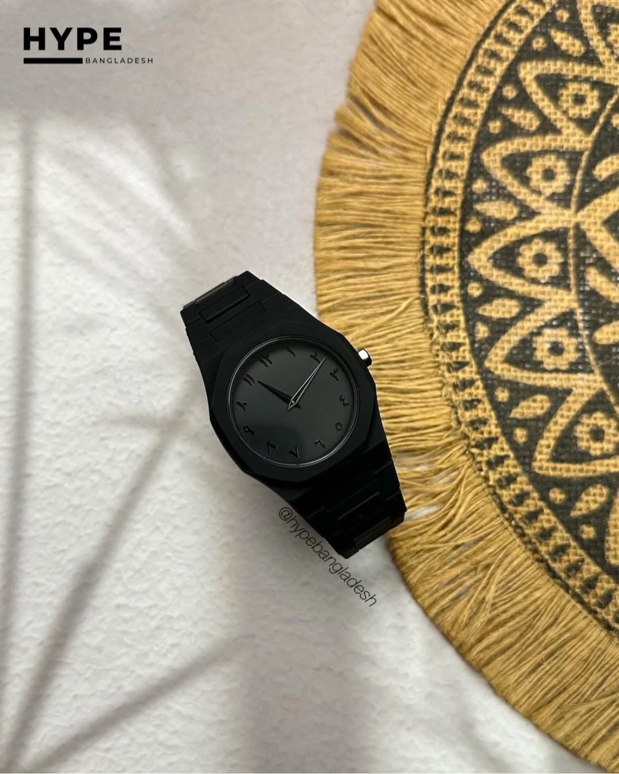 Arabic Dial Polycarbon Plastic Lightweight Watch (ALL BLACK)_img_1