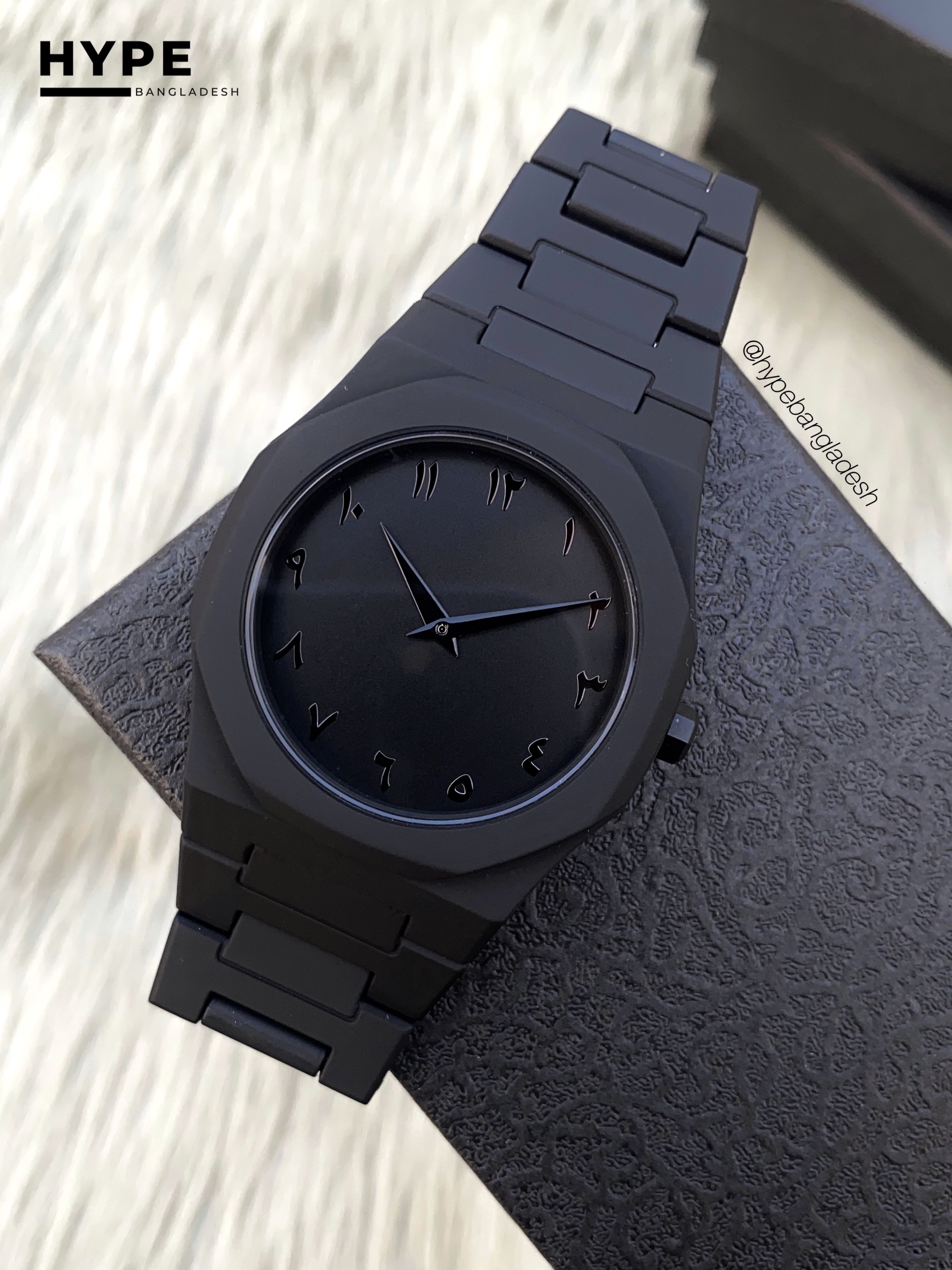 Arabic Dial Polycarbon Plastic Lightweight Watch (ALL BLACK)_img_6