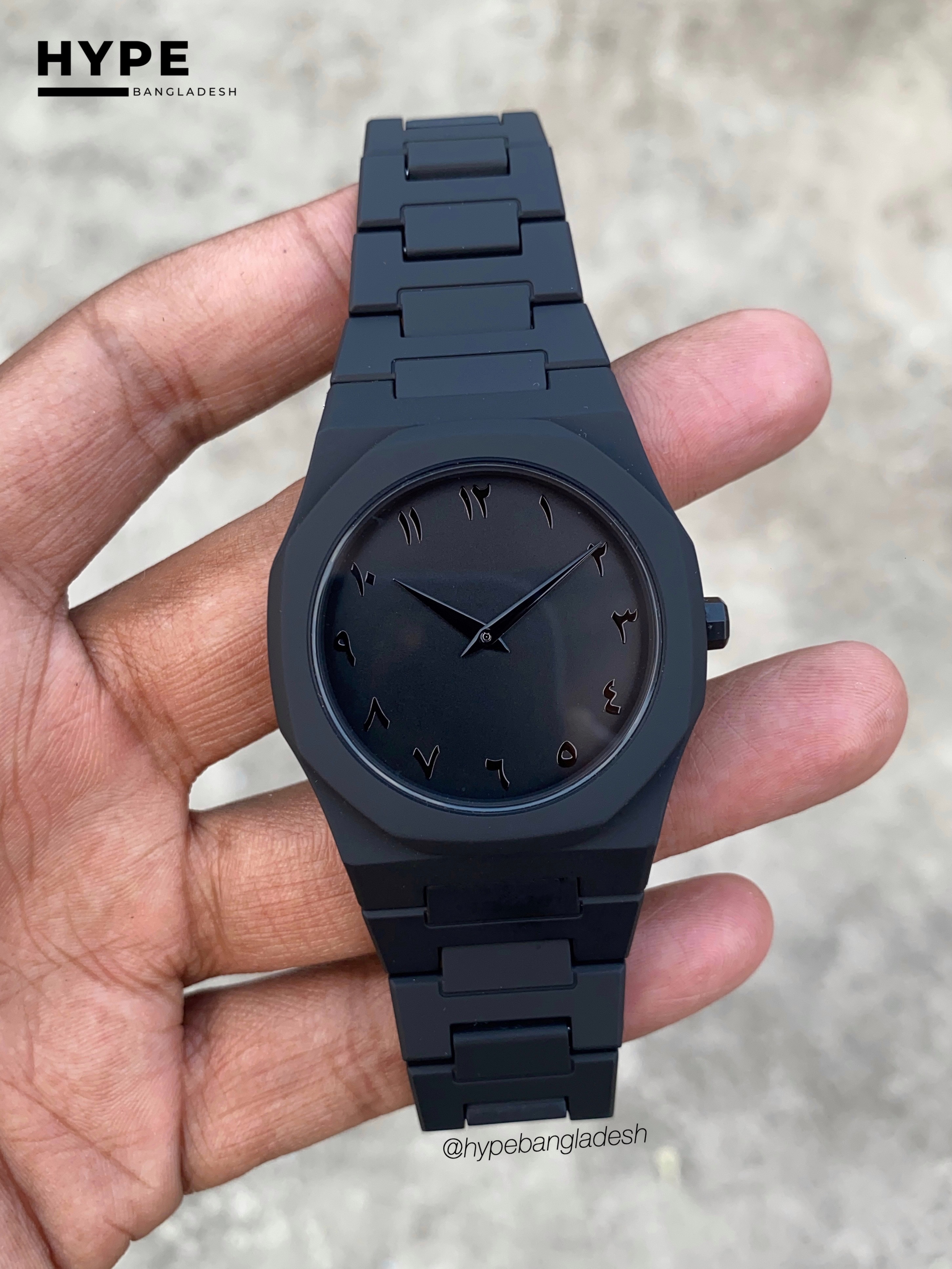 Arabic Dial Polycarbon Plastic Lightweight Watch (ALL BLACK)_img_4