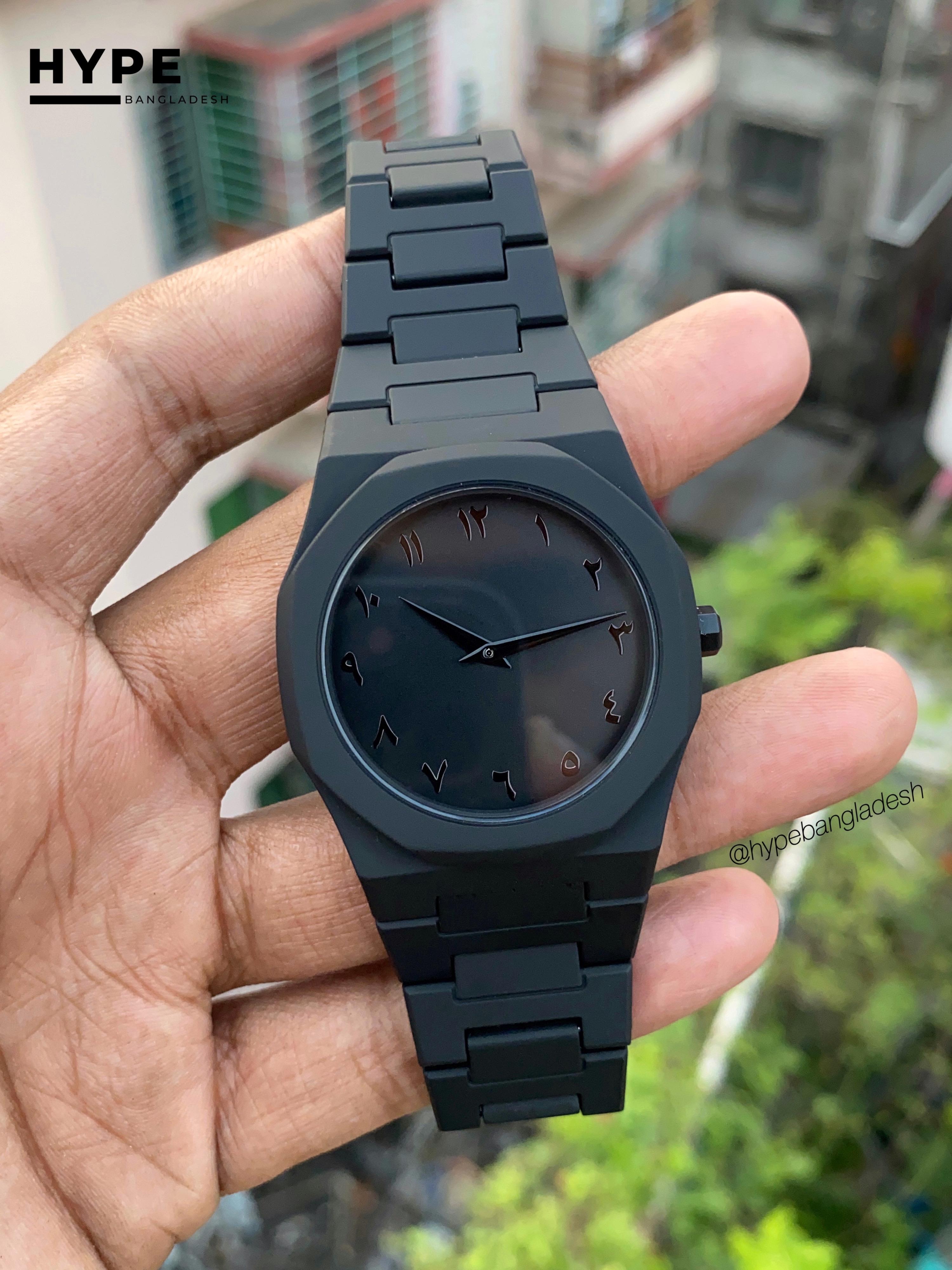 Arabic Dial Polycarbon Plastic Lightweight Watch (ALL BLACK)_img_8