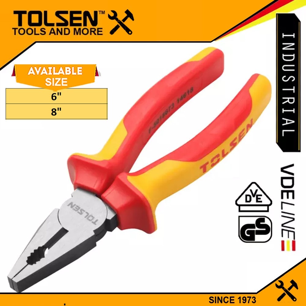 TOLSEN Insulated Combination Plier ( 6" | 8" ) Premium Series Model: V16006 | V16008_img_0