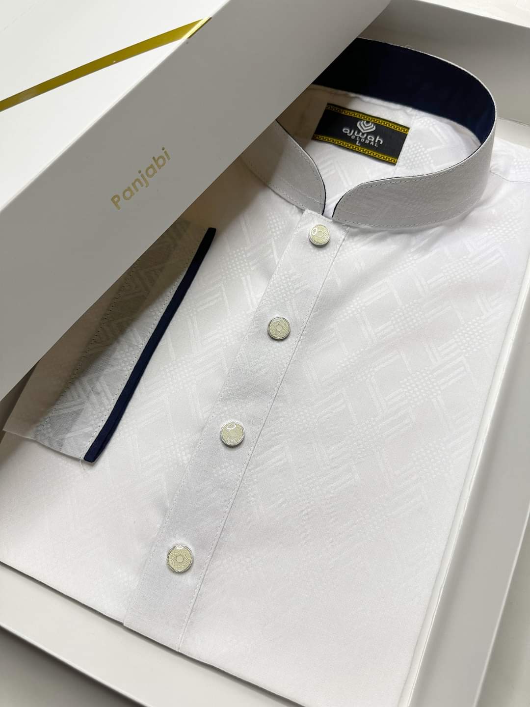 Perfect Fit with the Ajwah Classic Royale White Panjabi for Men_img_4