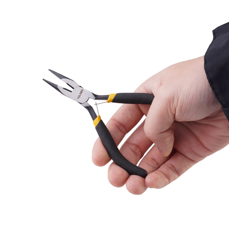 TOLSEN 4.5" Mini Long Nose Pliers Bi-Dipped Handle 10031_img_3