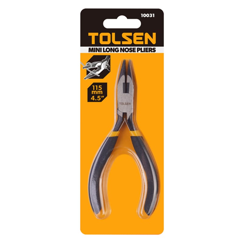 TOLSEN 4.5" Mini Long Nose Pliers Bi-Dipped Handle 10031_img_4
