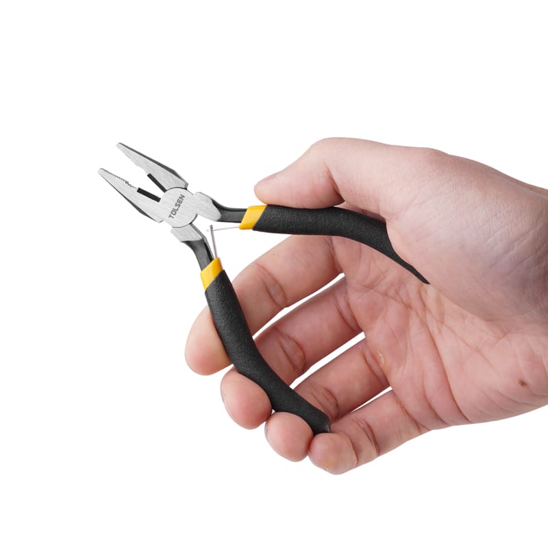 TOLSEN 4.5" Mini Combination Pliers Bi-Dipped Handle Model: 10030_img_2