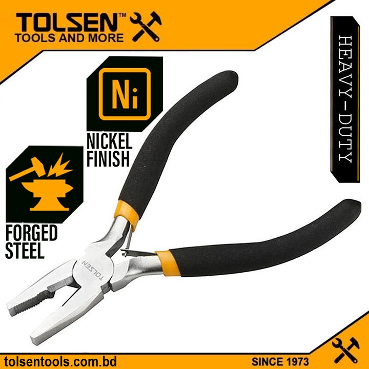 TOLSEN 4.5" Mini Pliers ( Combination | Nose | Cutting ) Bi-Dipped Handle Model: 10030 | 10031 | 10033