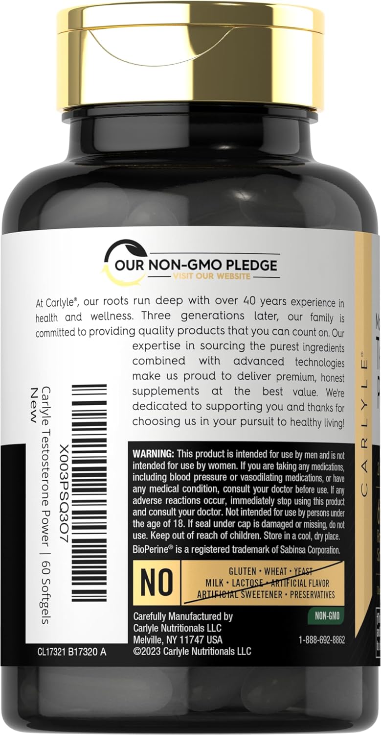 Testosterone Power Male Performance 60 Softgels - Made in USA_img_3