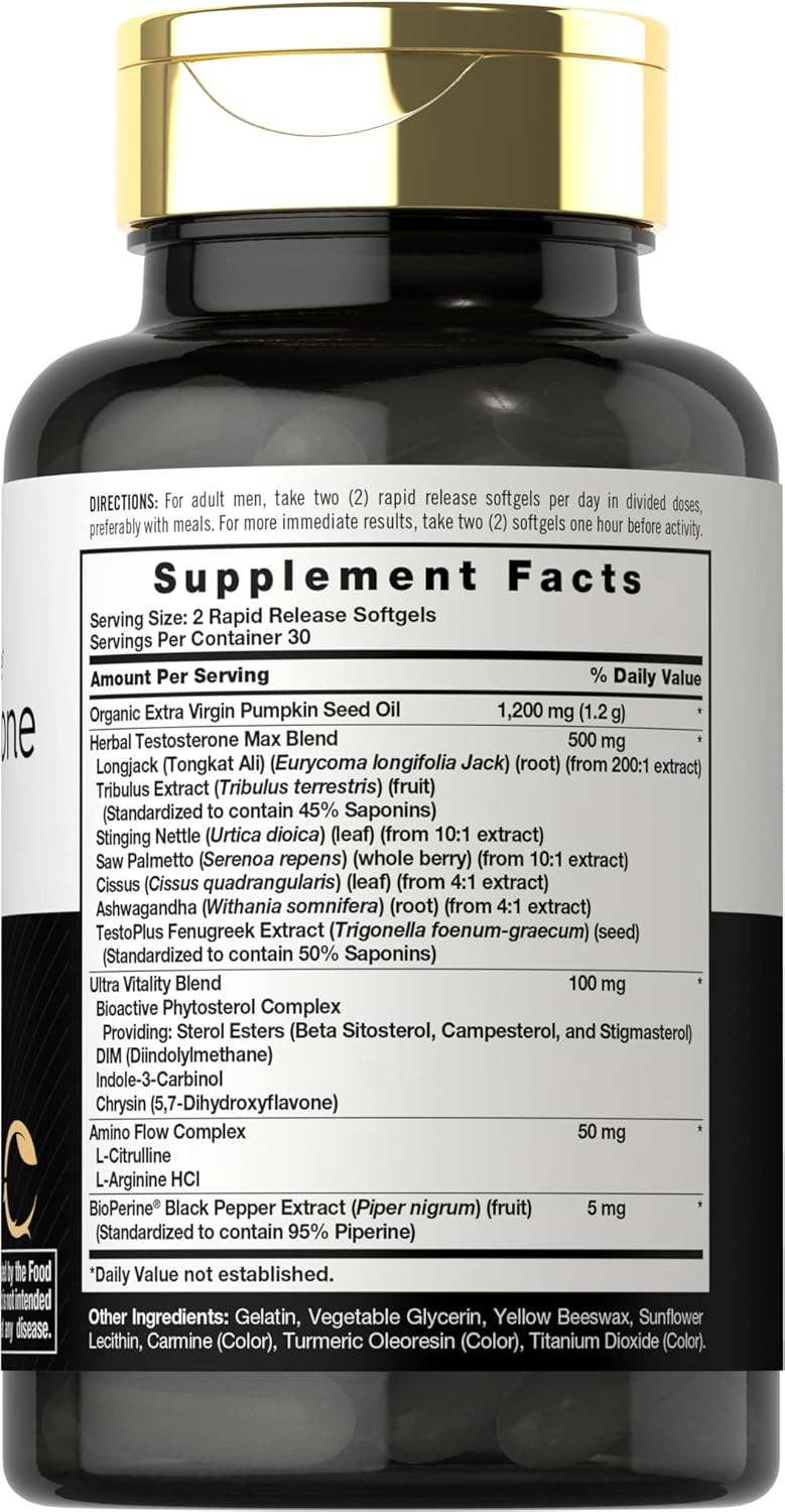 Testosterone Power Male Performance 60 Softgels - Made in USA_img_2