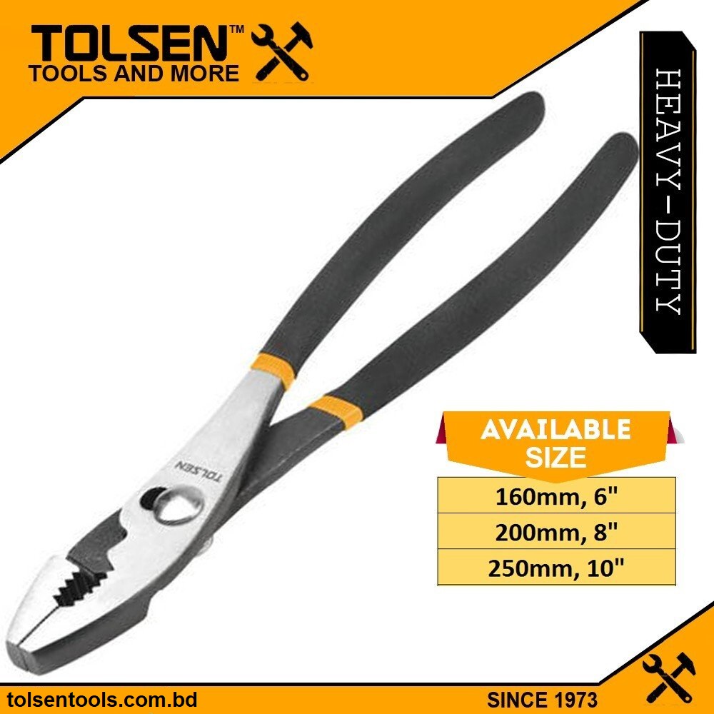 TOLSEN Slip Joint Pliers (6" | 8" | 10") Industrial Grade, Dipped Handle, Model: 10311 | 10313 | 10314_img_0