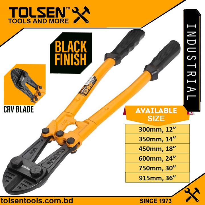 TOLSEN Industrial Bolt Cutter (12" | 14" | 18" | 24" | 30" | 36") Cr-V Black Finish