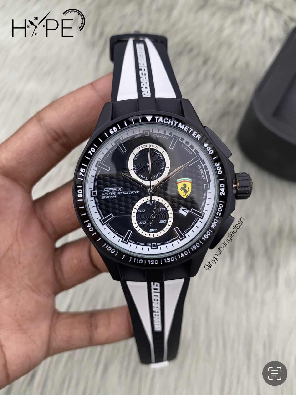 Ferrari chronograph rubber belt (white) style-2_img_0