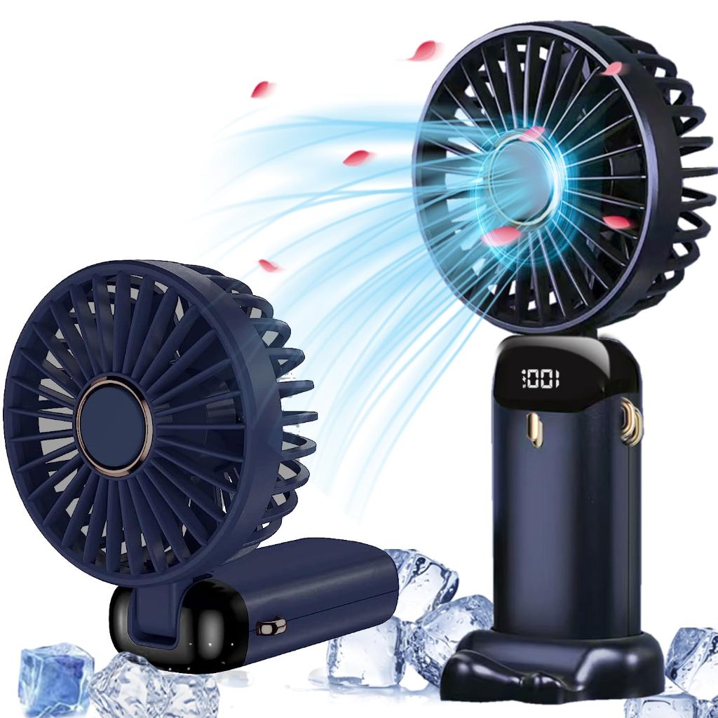 Portable Handheld Fan 5 Speeds 2000mAh Mini Pocket Fan Rechargeable 2.5W Powerful Wind Phone Holder Design Fans_img_0