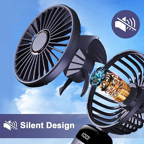 Portable Handheld Fan 5 Speeds 2000mAh Mini Pocket Fan Rechargeable 2.5W Powerful Wind Phone Holder Design Fans_img_4