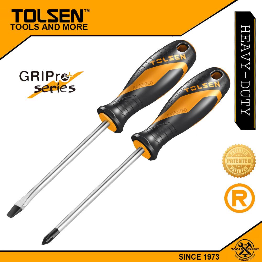 Tolsen 2pcs Screwdriver Set Flat+Star (5.5x100mm + PH1x100mm) Model 20003 & 20007