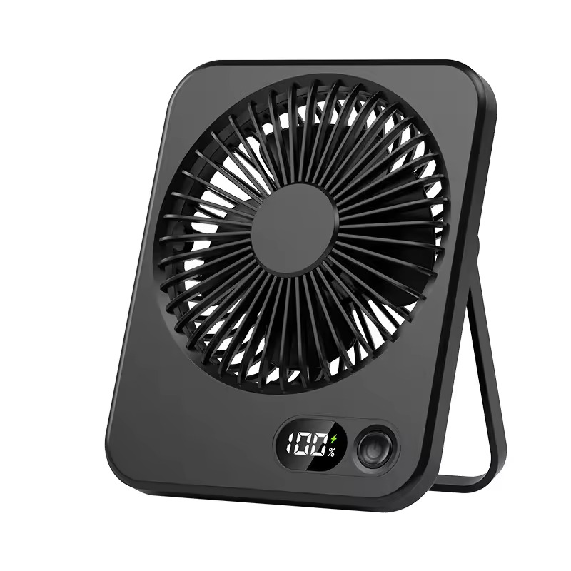 Desk Fan Portable USB Rechargeable Fan 180° Tilt Folding Personal Fan With Power Display 5 Speeds Ultra Quiet Table Fan_img_4