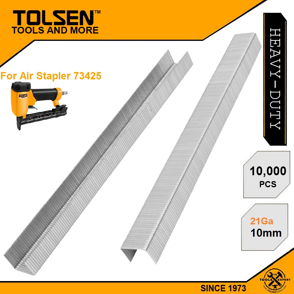Tolsen 10000Pcs Air Crown Staple 21Ga (10mm Model:73462