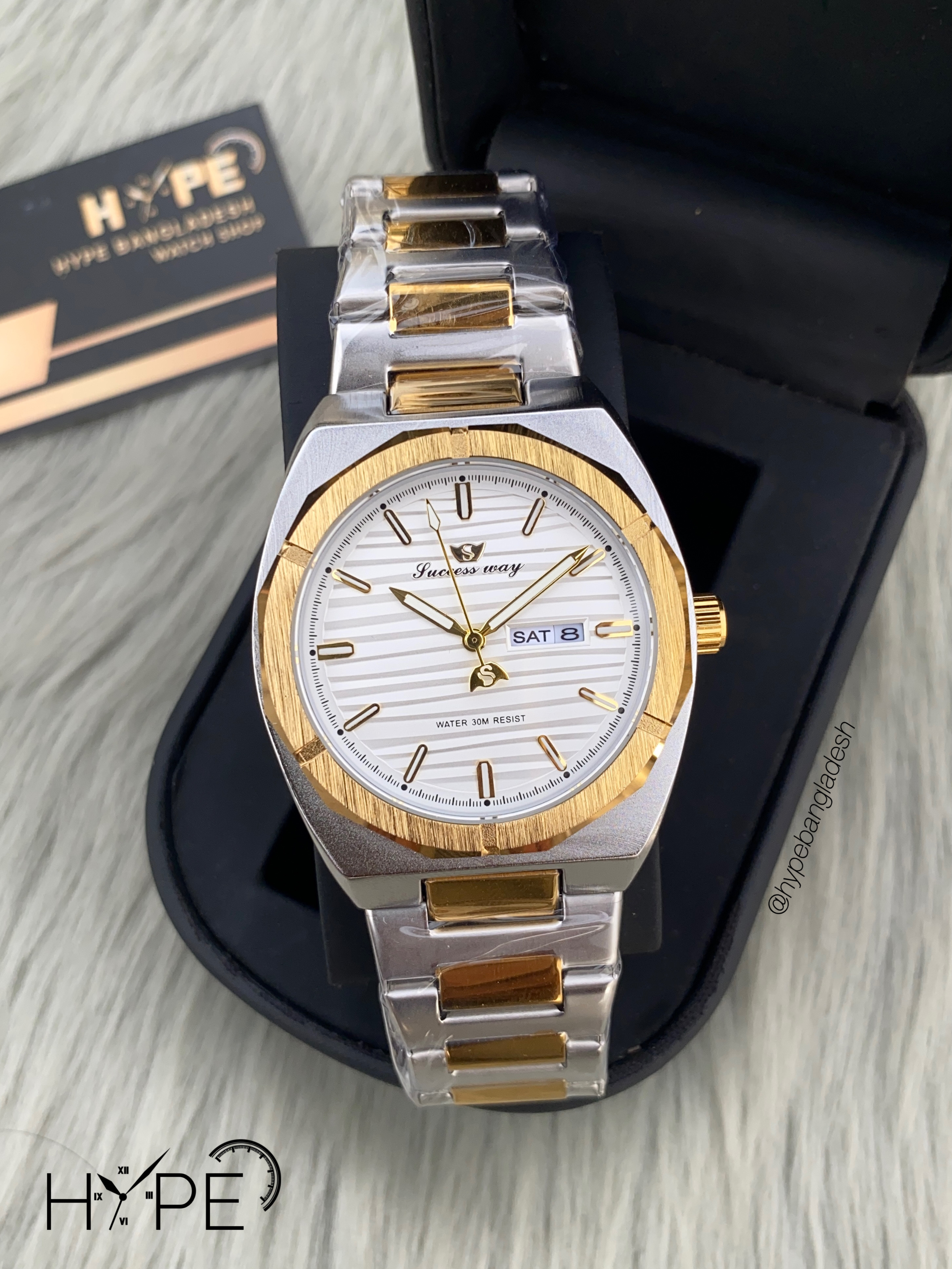 Success Way DayDate Quartz twotone chain (White Dial)_img_0