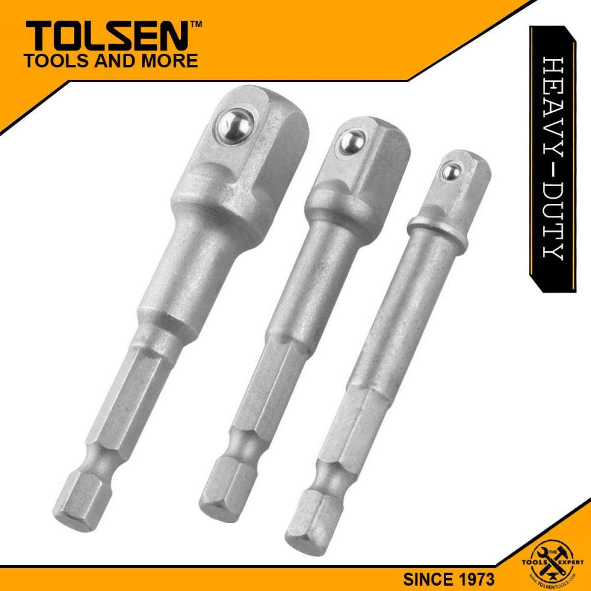 Tolsen 3Pcs Hex Adaptor Set (1/4", 3/8", 1/2") Model: 77864_img_3