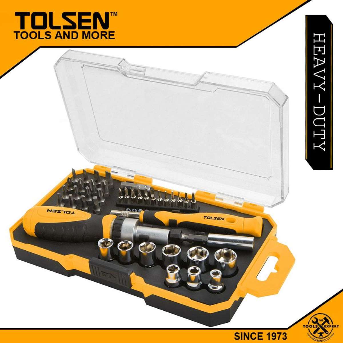 TOLSEN 42Pcs Bits & Ratchet Socket Set (1/4'' Drive) Model: 20041_img_1