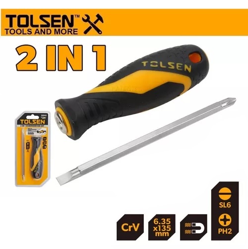 TOLSEN 2 in 1 Interchangable Screwdriver Set (Philip & Flat) Model: 20042_img_1