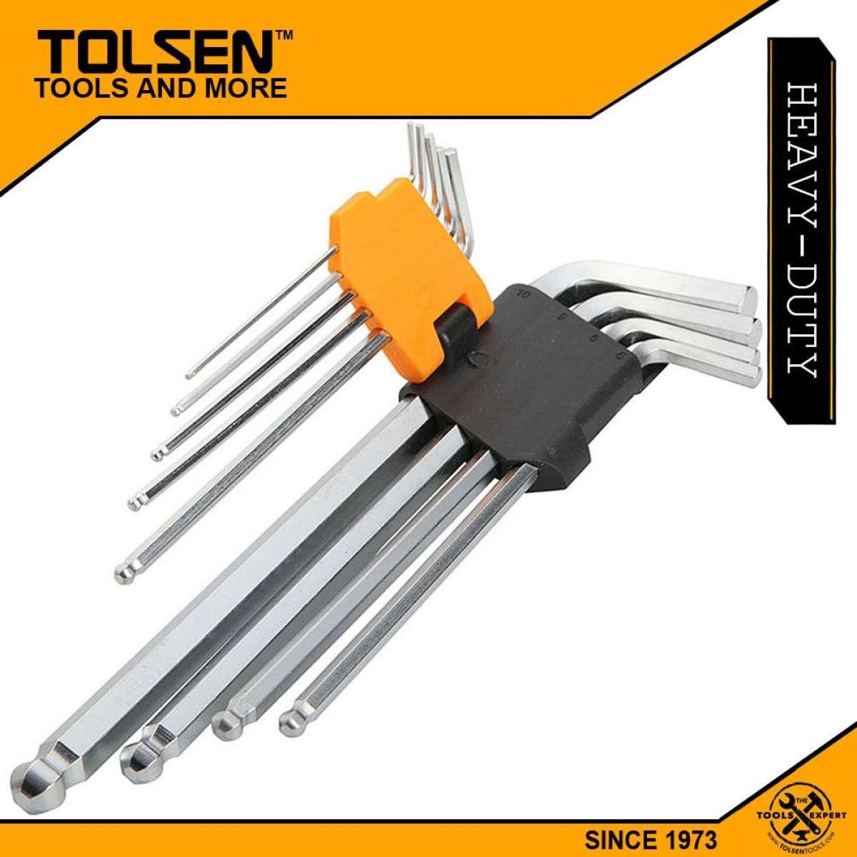 TOLSEN 9Pcs Ball Point Extra Long Arm Allen Hex Key Set Model: 20054