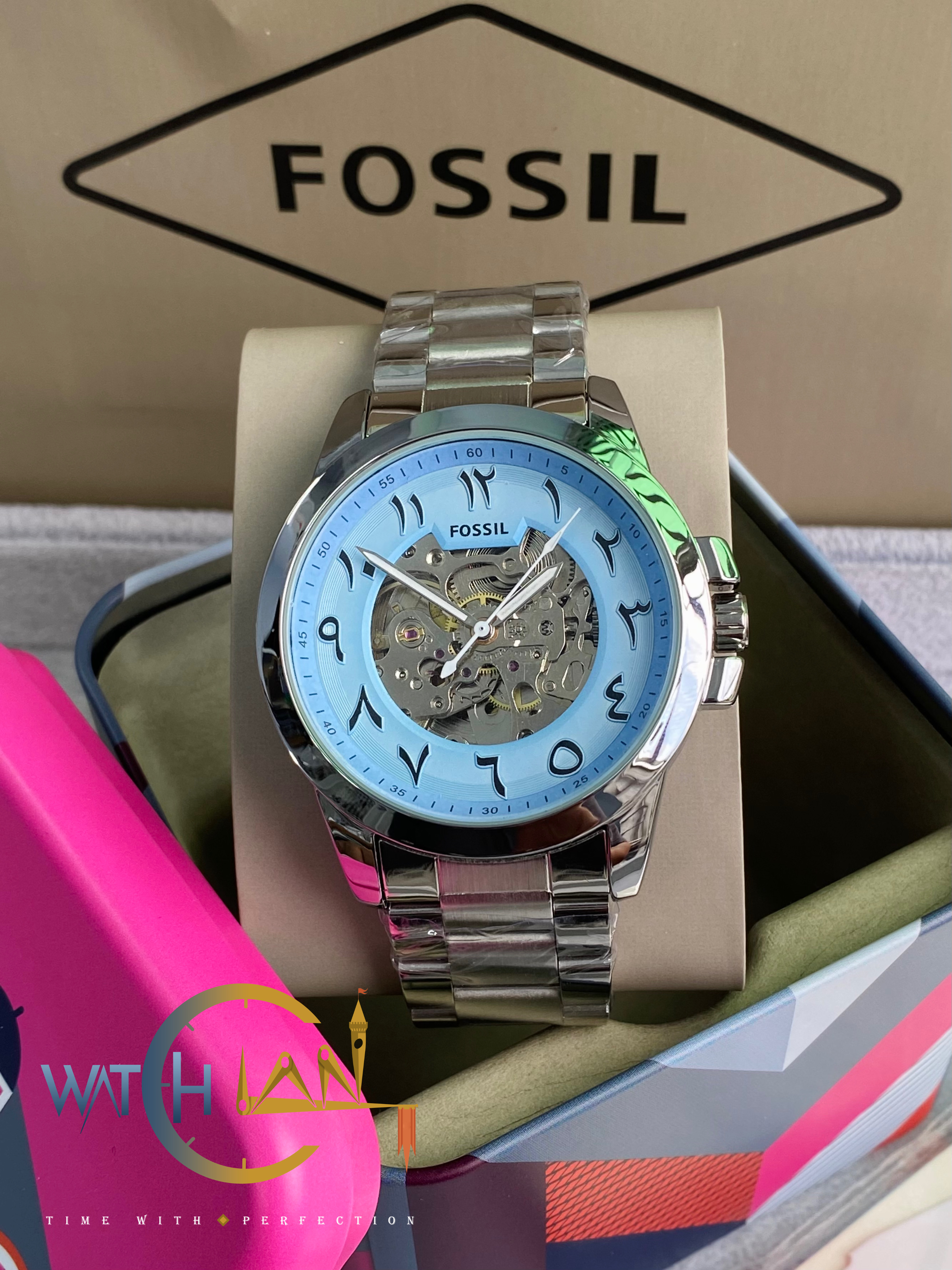 Fossil Grant Automatic Stainless Steel Watch (With Offcial Box and Bag).