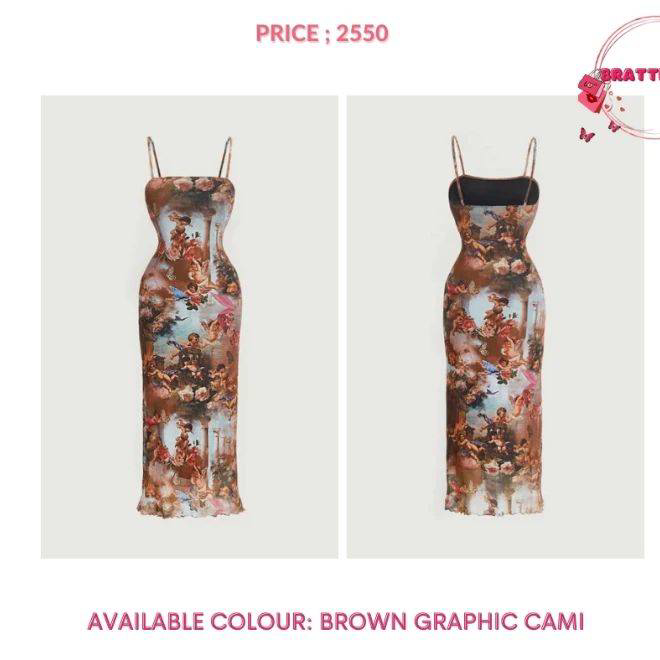 Brown Graphic Cami